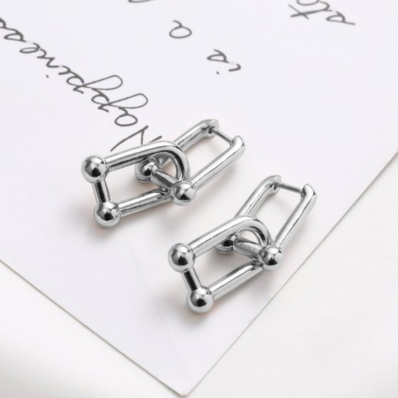 *NEW 925 Sterling Silver Double Link Earrings - Picture 9 of 10